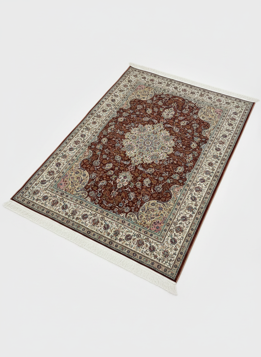 Produktfoto – Perserteppich Rot/Creme mit Medaillon 300×200 cm