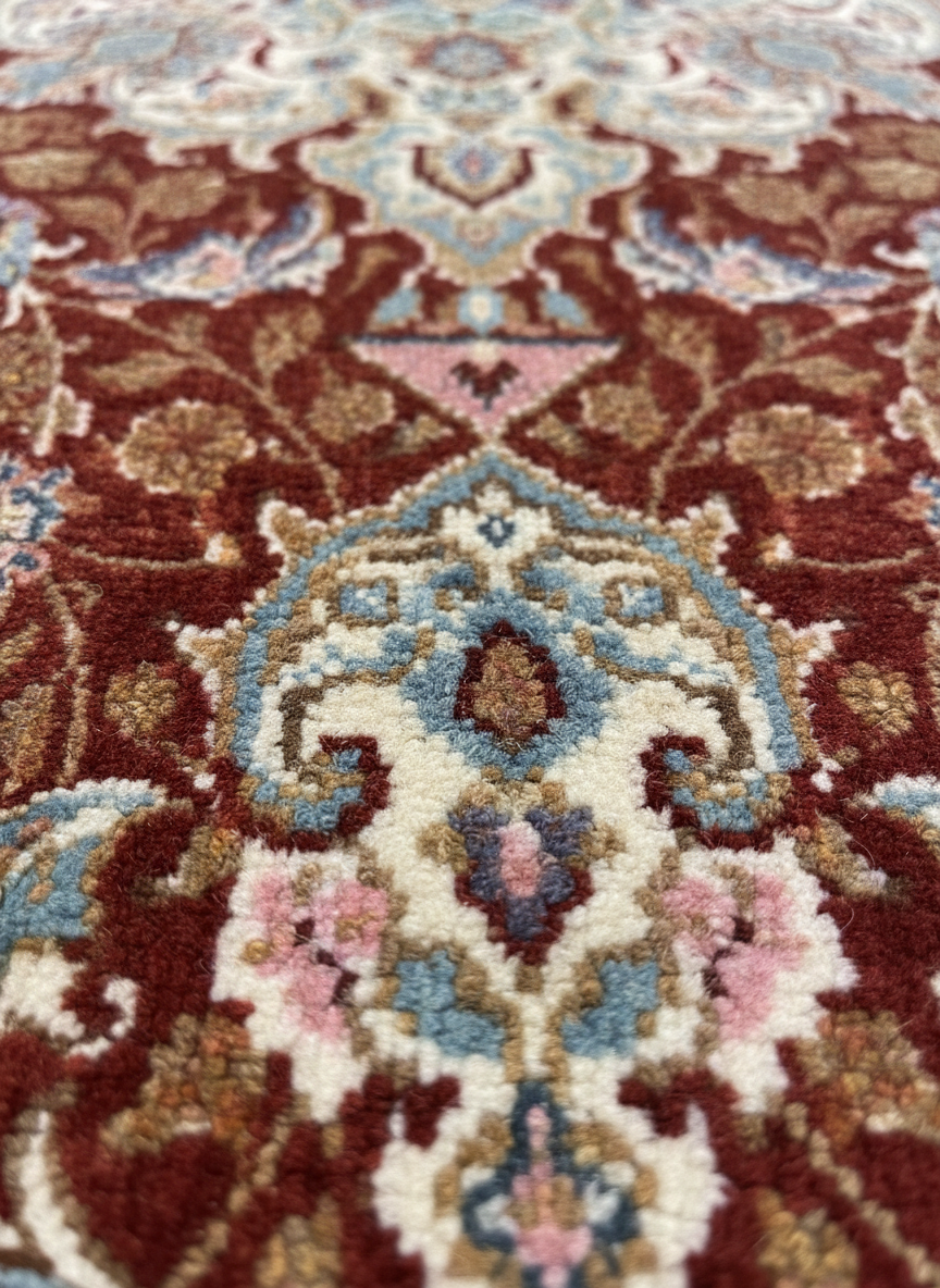 Perserteppich – Maschinell – 300 × 200 cm – Rot/Creme mit Medaillon