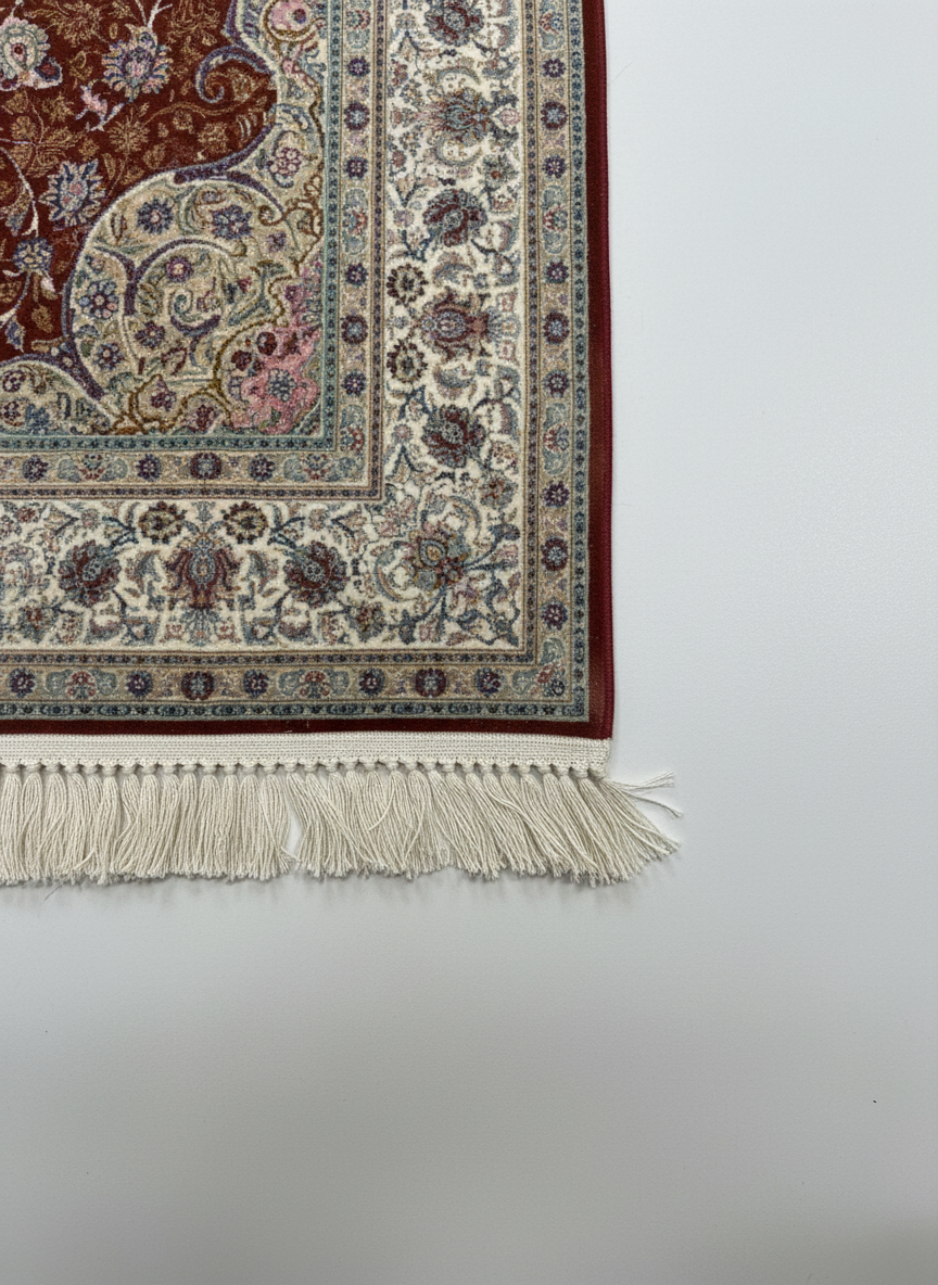 Perserteppich – Maschinell – 300 × 200 cm – Rot/Creme mit Medaillon
