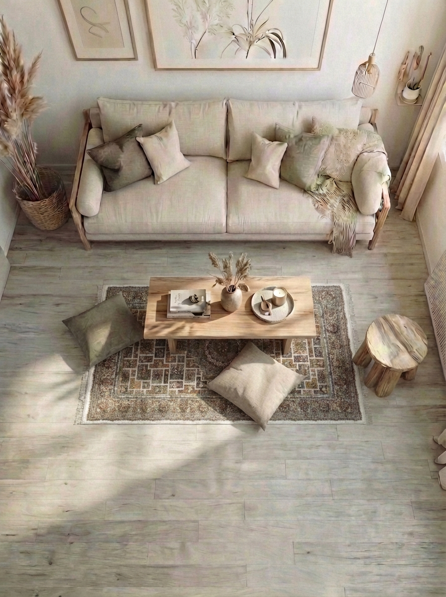 Täbriz Perserteppich – Maschinell – 225×150 cm – Beige/Braun (Medaillon & Kachelmuster)