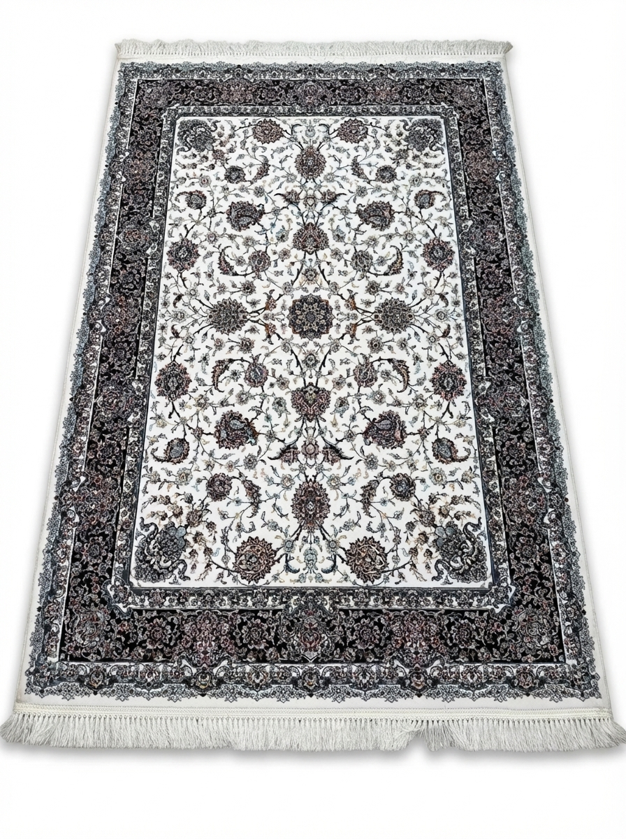 Täbriz Perserteppich (maschinell) – Creme/Schwarz – 225×150 cm