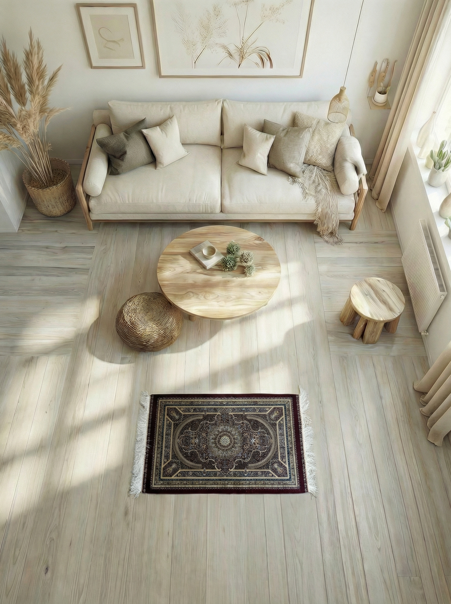 Ghom Seide Perserteppich – Bordeaux/Gold – 90×60 cm (Maschinell)