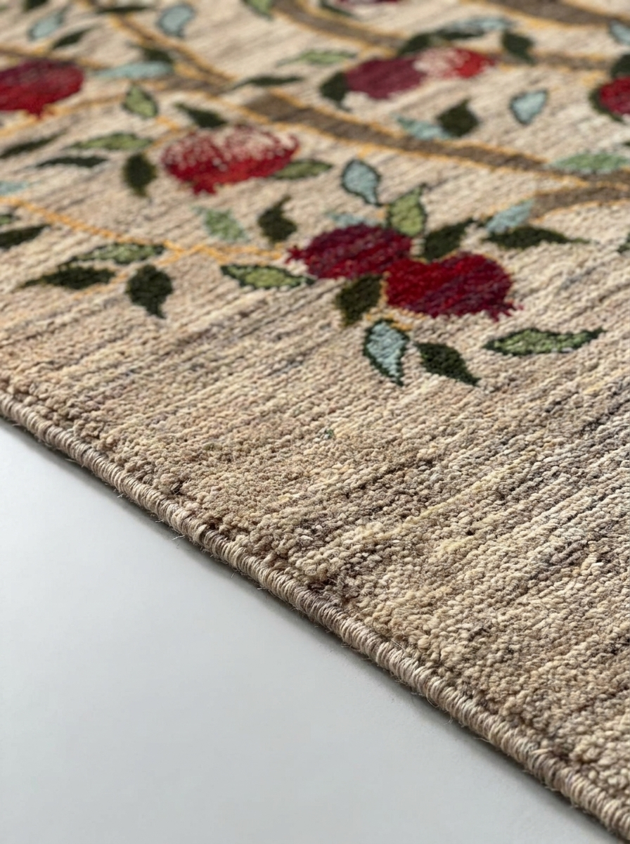 Gabbeh Perserteppich handgeknüpft – 228 × 159 cm – Natur mit Baummotiv