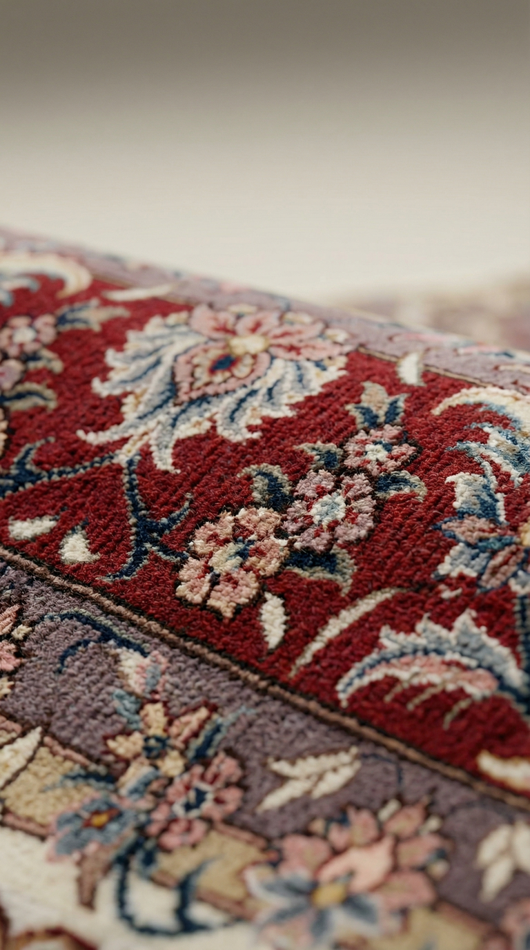 Klassischer Orientteppich mit Medaillon – Rot/Creme