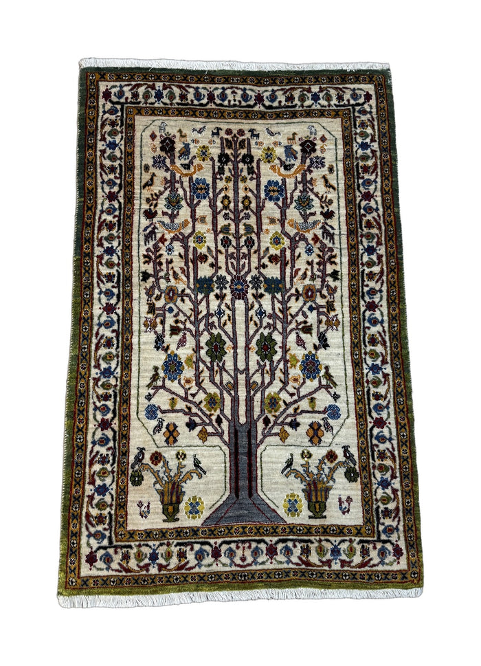 Produktfoto – Perserteppich Creme mit Lebensbaum 143×92 cm