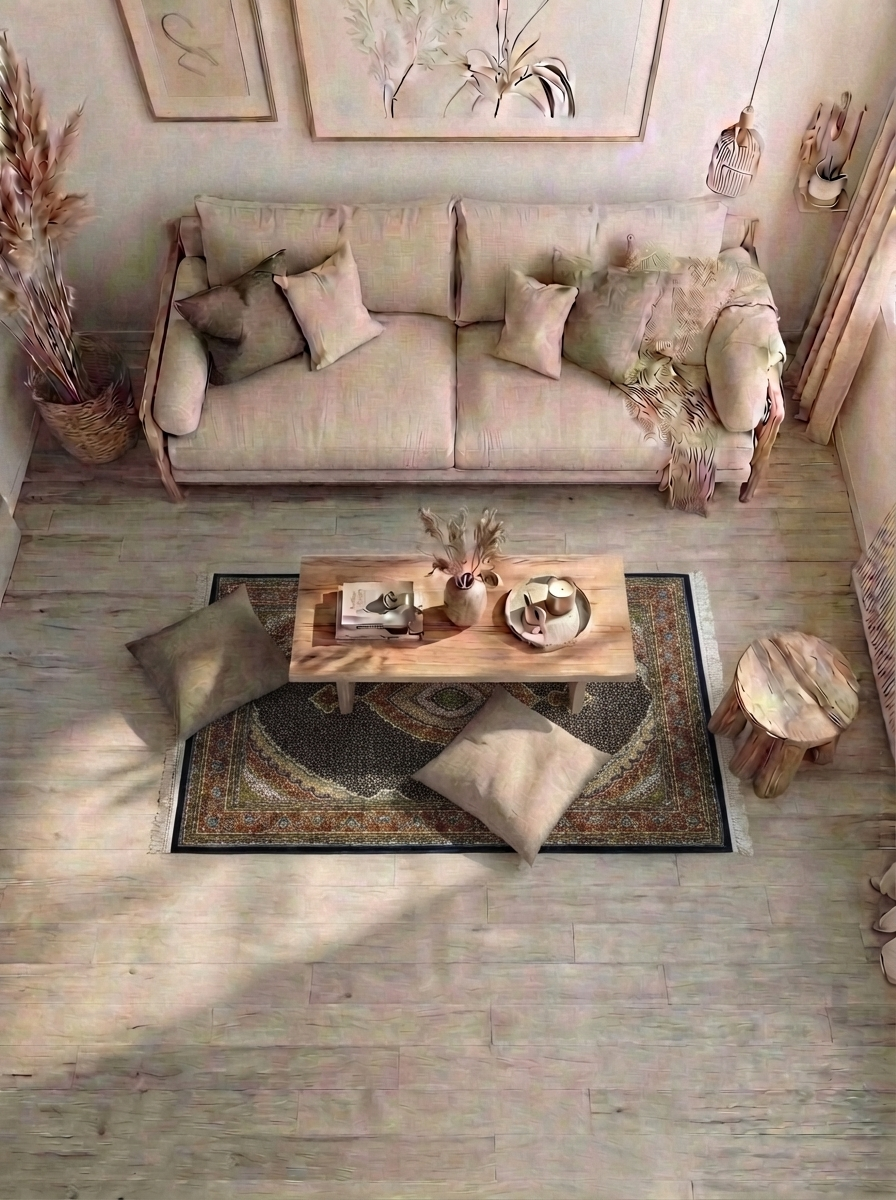 Täbriz Perserteppich maschinell – 225 × 150 cm – Dunkel mit Medaillon