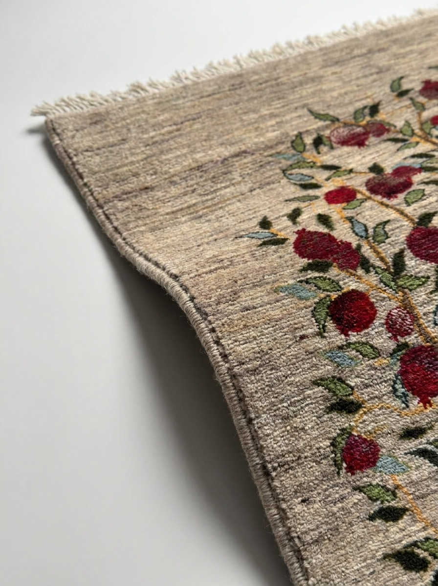 Gabbeh Perserteppich handgeknüpft – 228 × 159 cm – Natur mit Baummotiv
