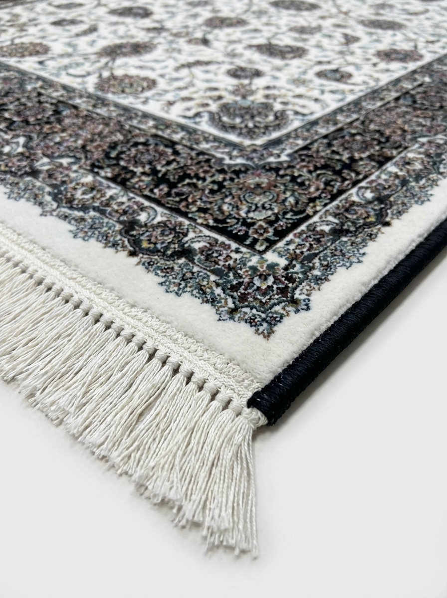 Täbriz Perserteppich (maschinell) – Creme/Schwarz – 225×150 cm