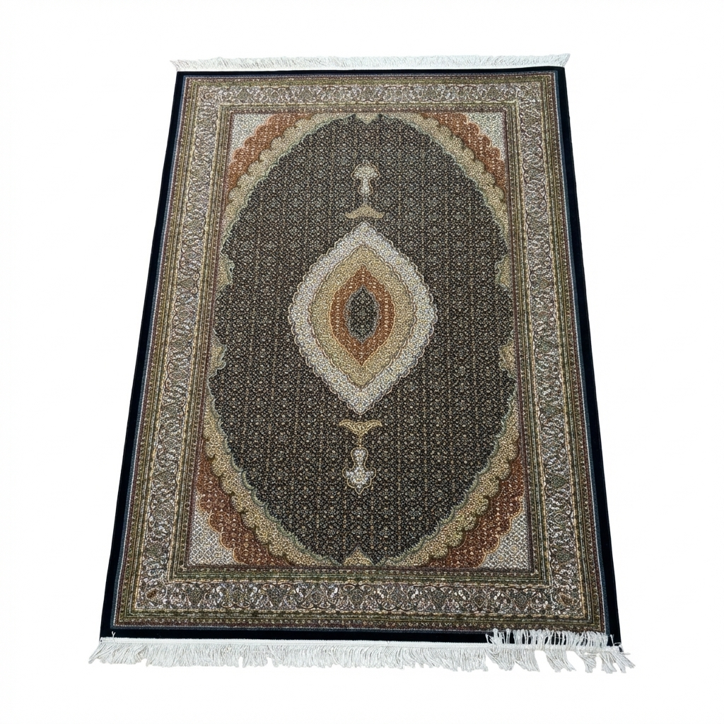 Täbriz Perserteppich – Maschinell – 225 × 150 cm – Anthrazit/Beige