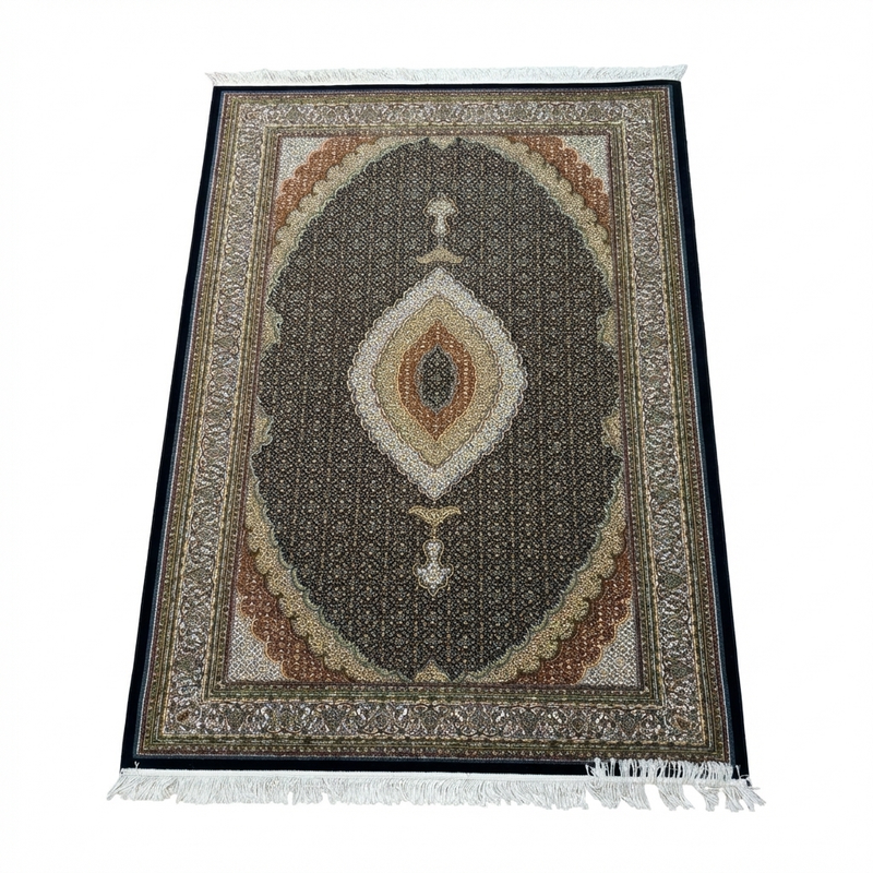 Täbriz Perserteppich – Maschinell – 225 × 150 cm – Anthrazit/Beige