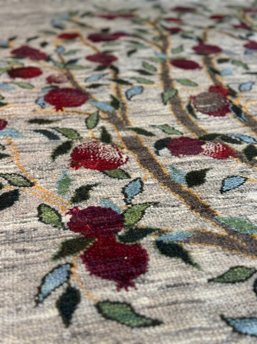 Gabbeh Perserteppich handgeknüpft – 228 × 159 cm – Natur mit Baummotiv