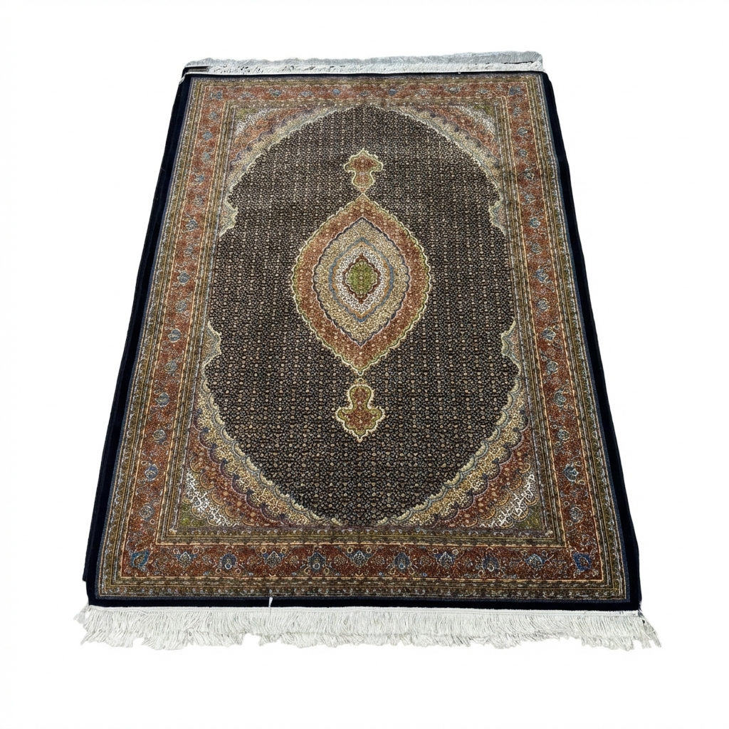 Täbriz Perserteppich maschinell – 225 × 150 cm – Dunkel mit Medaillon