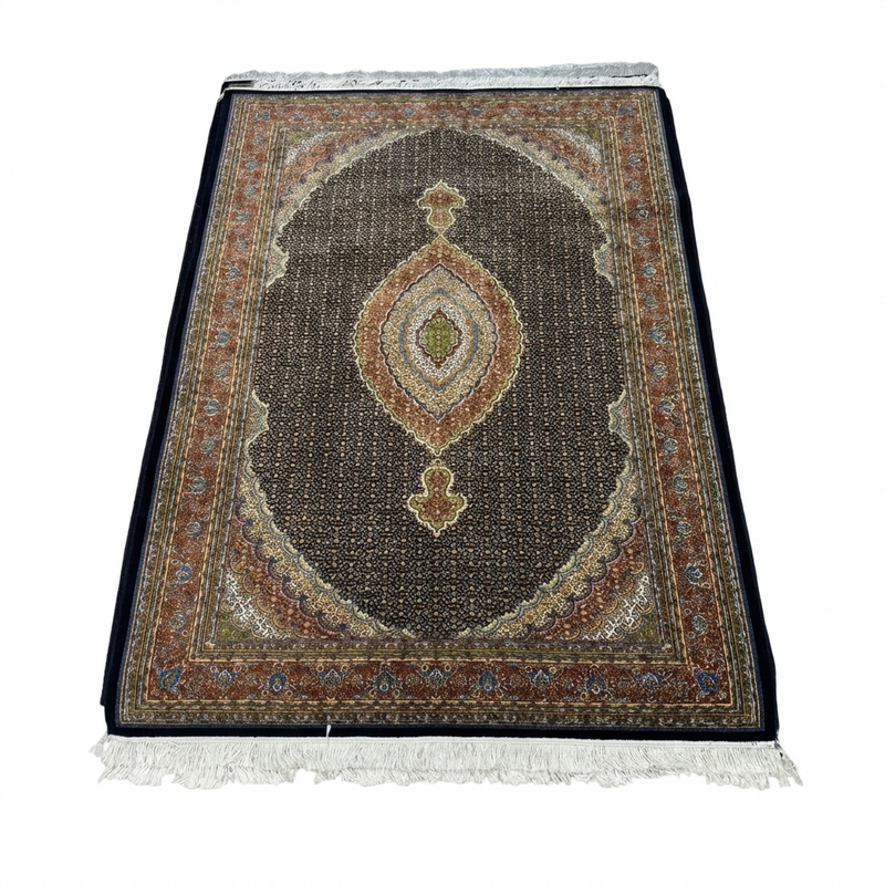 Täbriz Perserteppich maschinell – 225 × 150 cm – Dunkel mit Medaillon