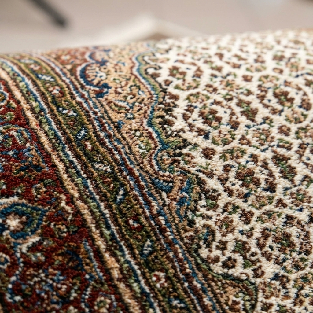 Täbriz Perserteppich – Maschinell – 225 × 150 cm – Creme/Braun