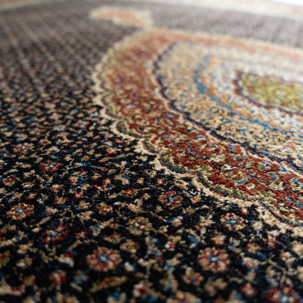 Täbriz Perserteppich maschinell – 225 × 150 cm – Dunkel mit Medaillon