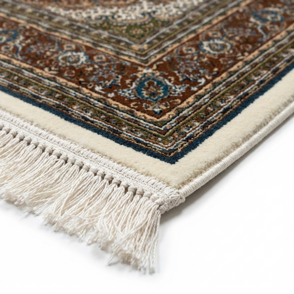 Täbriz Perserteppich – Maschinell – 225 × 150 cm – Creme/Braun