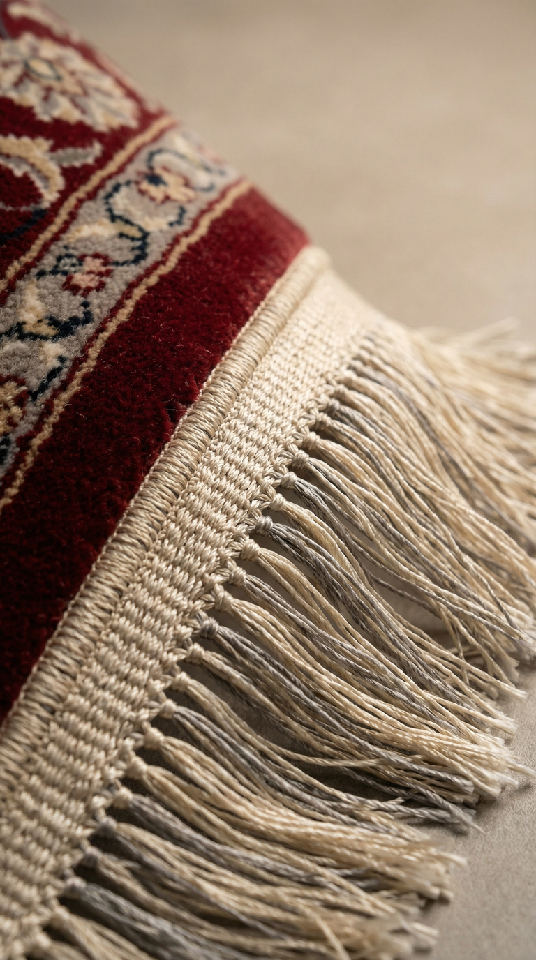 Klassischer Orientteppich mit Medaillon – Rot/Creme